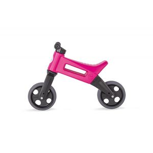 Tricicleta copii fara pedale 2 in 1 cu cosulet pentru ghidon Funny Wheels Rider Sport RozNegru, inaltime scaun 27-29 cm, raza de viraj limitata, de la 18 luni, greutate maxima admisa 25 Kg imagine