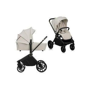 Carucior 2 in 1, Lionelo, Mika Plus, Cadru din aluminiu, Cu landou intarit si salteluta moale, Reversibil, Cu sistem de ventilatie 3D, Cu accesorii, Pana la 22 kg, Conform cu EN1888-1 EN1888-2, EN1466, Bej imagine