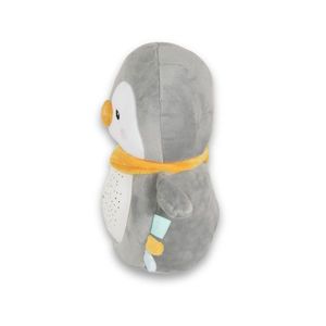 Lampa de veghe pentru camera copii Moni Snuggly Penguin cu sunete albe, 10 melodii linistitoare si sunete ale naturii, Volum reglabil, Oprire automata dupa 20 minute, Material plus moale, Proiector detasabil utilizare individuala imagine