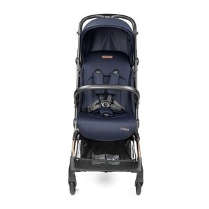 Carucior copii Peg Perego Volo, ultracompact, 0 - 22 kg, cu spatar si suport pentru picioare reglabile, frana centralizata, bara frontala detasabila si geanta transport inclusa, 5.4 kg, Blue Shine, Albastru imagine