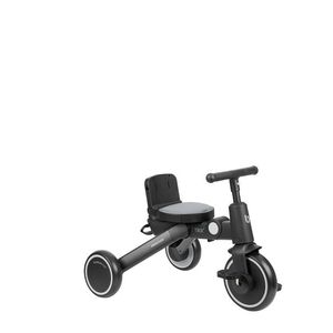 Tricicleta 8in1 pentru copii KikkaBoo Trix 2 Gri Ultrapliabila, de la 10 luni la 22kg, Cadru din aluminiu, Sezut rotativ, Spatar reglabil, Maner parental reglabil, Copertina reglabiladetasabila, Centura de siguranta, Roti spuma EVA imagine