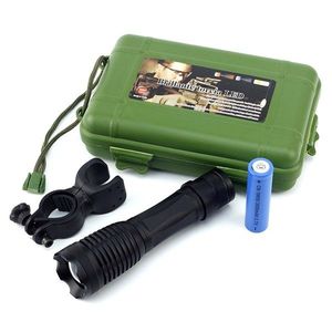 Lanterna tactica led cree 10w, 4 moduri iluminare, zoom, raza 800 m, acumulator imagine