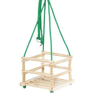 Leagan pentru copii, cadru lemn cu 4 laturi, corzi suspendare solide, 34x34 cm imagine
