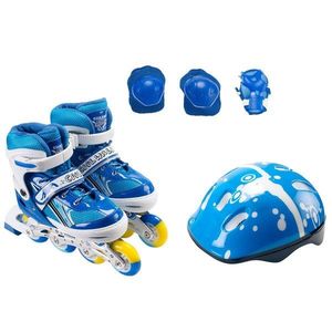Set de Role reglabile, Casca de protectie si Geanta, Action One, Ciel, S, 31-34 imagine