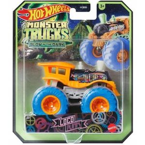 Masina Hot Wheels, Monster Truck, Glow In The Dark, Loco Punk, JFX20 imagine