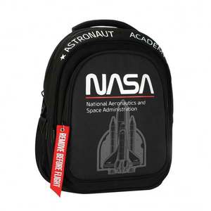 Rucsac cu un compartiment si buzunare, Starpak, Nasa Astronaut, Negru imagine