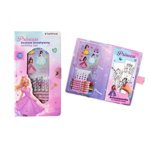 Set de activitati, Carte de colorat cu creioane si accesorii, Starpak, Princess, Roz imagine