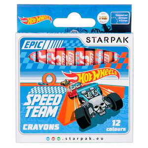 Set 12 creioane cerate Starpak, Hot Wheels imagine