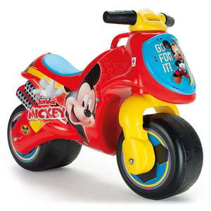Moto Ride-On, Injusa, Neox Disney Mickey Mouse, fara pedale, Rosu imagine