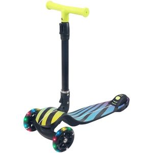 Trotineta pliabila, Action One, Fantasy, cu roti luminoase, Multicolor imagine