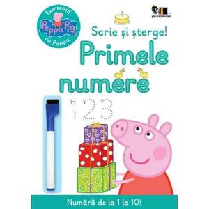 Peppa Pig, Exerseaza cu Peppa, Scrie si sterge, Primele numere, Mark Baker, Neville Astley imagine