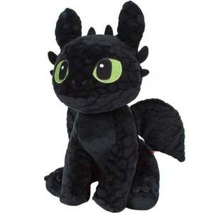 Jucarie de plus, Play by Play, Toothless asezat, Dragons, Negru, 30 cm imagine