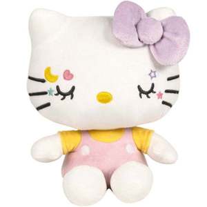 Jucarie de plus, Famosa, Hello Kitty In Your Eyes, cu salopeta roz, 22 cm imagine