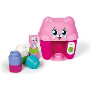 Clementoni - Jucarie educationala Soft Clemmy cos Pisicuta cu cuburi de constructie moi si lavabile imagine