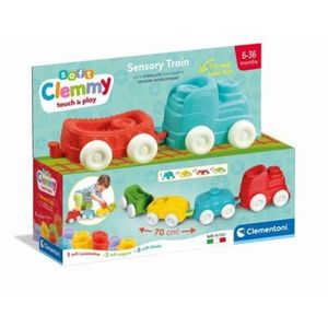 Clementoni - Jucarie educationala Soft Clemmy tren senzorial pentru dezvoltarea senzoriala si motorie a copiilor imagine