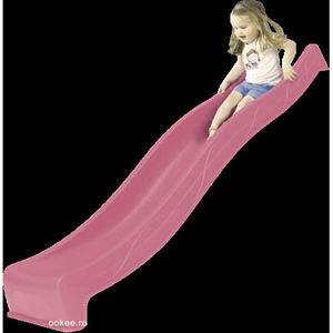 Tobogan copii 2.9m, Hdpe, Roz Pastel, Tsuri, cu duza apa, KBT 402.015.017.001 imagine