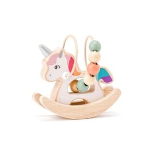 Jucarie din lemn - Unicorn cu margele imagine