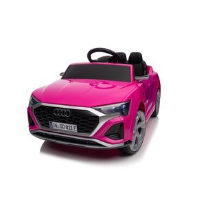 Masinuta electrica pentru fetite, Audi SQ8 70W 12V cu roti moi si scaun tapitat, telecomanda, roz imagine