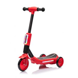 Trotineta electrica cu aburi si lumini pentru copii, cu 3 roti, stabila, Kinderauto Aquamist, 30W, 6V 4.5Ah, rosie imagine