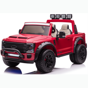 Masinuta electrica pentru 2 copii, Ford Super Duty F450, 300W 24V 14A premium, culoare rosie imagine