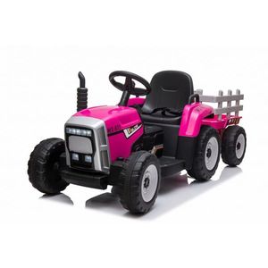 Tractoras electric Kinderauto BJ611 60W 12V cu remorca si telecomanda Red Rose imagine