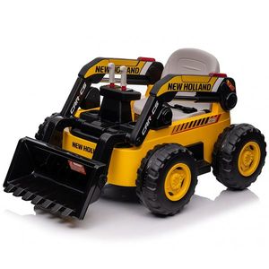 Incarcator frontal pentru copii NEW Holland 300W 12V, incarcator actionat electric, galben imagine