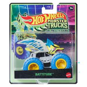 Masina Hot Wheels, Monster Truck, Glow In The Dark, Battitude, JFX16 imagine