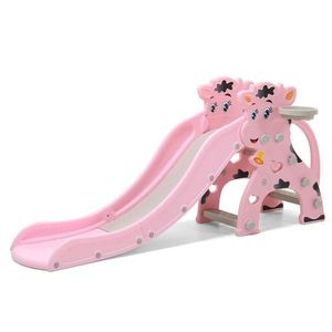 Tobogan Nichiduta Garden 2in1 cu cos de baschet Little Calf Roz imagine