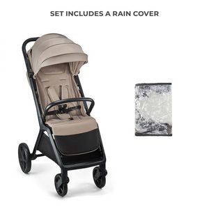 Carucior pentru copii Sport Kinderkraft Loom Linen Beige, 0-22 kg, spatar reglabil, pliere automata, suport pentru picioare reglabil, bara detasabila imagine