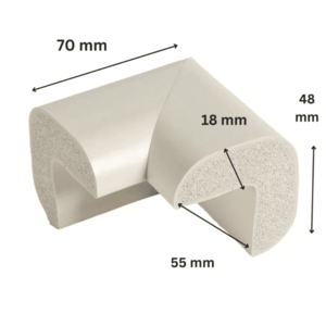 Protectie colturi Car Boy Safety 55x70x48x18mm Gri Deschis imagine