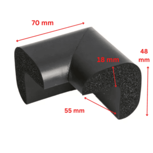 Protectie colturi Car Boy Safety 55x70x48x18mm Negru imagine