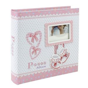 Album foto baby milo personalizabil, 200 poze format 10x15 cm, cutie culoare roz imagine