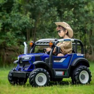 Tractor electric pentru copii Nichiduta Excavator Dark Blue 12V cu telecomanda pentru parinti, 2motoare x 38W, scaun din piele ecologica, roti rezistente, lumini LED, sunete si muzica, usi cu deschidere imagine
