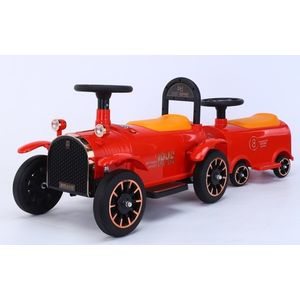 Masinuta electrica de epoca pentru copii Nichiduta Modern Classic Red 12V, cu doua motoare, spatar confortabil inalt, roti din plastic rezistent, Faruri cu lumini functionale, pornire la buton imagine