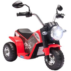 Motocicleta Electrica HOMCOM cu Baterie Reincarcabila 6V, Viteza 2km/h, de la 18-36 Luni, Rosie | Aosom Romania imagine
