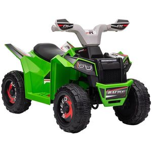 HOMCOM Quad pentru Copii 18-36 Luni din PP și Metal cu Roți Rezistente, Viteză Max 2.5 km/h, Design Aventurier, Verde Gri și Negru | Aosom Romania imagine