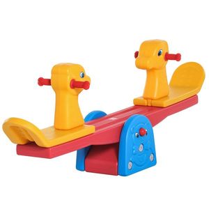 HOMCOM Leagăn Balansoar cu Mânere Antiderapante pentru Copii 1-4 Ani din Plastic HDPE, 150x32x60 cm, Multicolor | Aosom Romania imagine