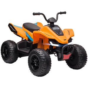 HOMCOM ATV Electric de 12V pentru Copii cu Pornire Lentă, Faruri, MP3 și Roți cu Suspensie, 107x71x73, 5 cm, Portocaliu | Aosom Romania imagine