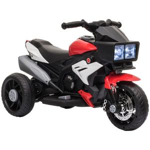 Motocicleta Electrica pentru Copii 3-5 Ani (max. 25kg) cu 3 Roti, Lumini si Sunete, Bateria 6V, Rosu, 86x42x52cm HOMCOM | Aosom Romania imagine