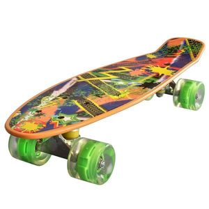 Penny board Landsurfer, Cu roti luminoase, 56 cm, ABEC-7 PU, Aluminium 90 kg, Splash imagine