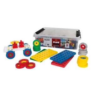 Set constructie educativ, Plus-Plus, 200 piese mari, mix, cu roti si placi de baza imagine