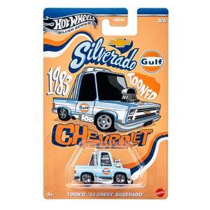 Masinuta metalica, Hot Wheels, Gulf Tooned, Toon'D '83 Chevrolet Silverado, 1: 64, JCB64 imagine