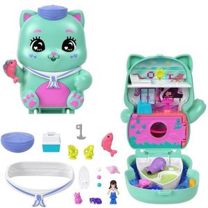 Set de joaca cu papusa si accesorii in gentuta, Polly Pocket, Sailor Kitten, JCR37 imagine