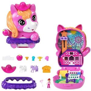 Set de joaca cu papusa si accesorii in gentuta, Polly Pocket, Rodeo Pony, JCR39 imagine