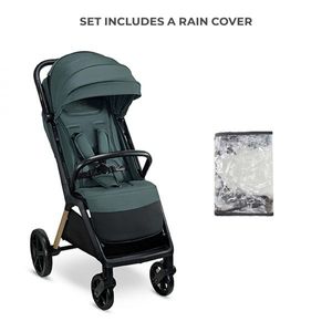Carucior pentru copii Sport Kinderkraft Loom Jade Green, 0-22 kg, spatar reglabil, pliere automata, suport pentru picioare reglabil, bara detasabila imagine