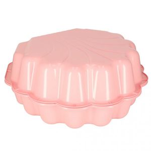 Cutie de nisip si piscina 2 in 1 pentru copii, Ikonka, cu baza antiderapanta, constructie solida, margini rotunjite, model Scoica XXL, Pink imagine