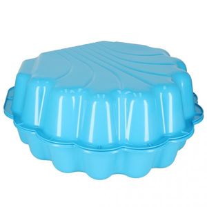 Cutie de nisip si piscina 2 in 1 pentru copii, Ikonka, cu baza antiderapanta, constructie solida, margini rotunjite, model Scoica XXL, Blue imagine