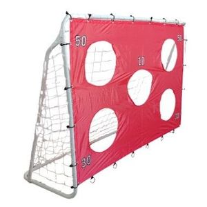 Poarta de fotbal si tinta de antrenament 2 in 1 pentru copii, Ikonka, portabila, cu cadrul din din otel, dimensiune 215 x 153 x 76 cm, Red imagine