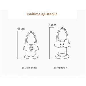 Pisoar pentru baieti Little Mom, cu inaltime reglabila, vas colector detasabil, dimensiune 27, 5 x 15 x 49 cm, Rocket Green imagine