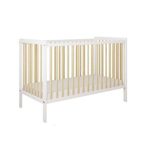 Patut din lemn Nichiduta Lumi AlbNatur cu sistem 3 bare detasabile, vopsea ecologica pe baza de apa, somiera reglabila pe 3 nivele de inaltime, dimensiune interioara 120x60 cm imagine